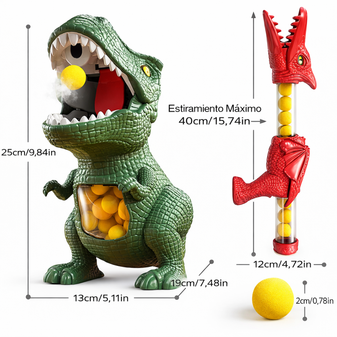 Jueguete de Dinosaurio con Pistolas y Bolas de Espuma
