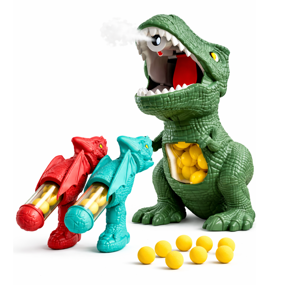 Jueguete de Dinosaurio con Pistolas y Bolas de Espuma
